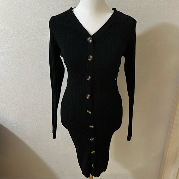 Classy Bodycon Button Sweater Dress - Picture 1 of 1
